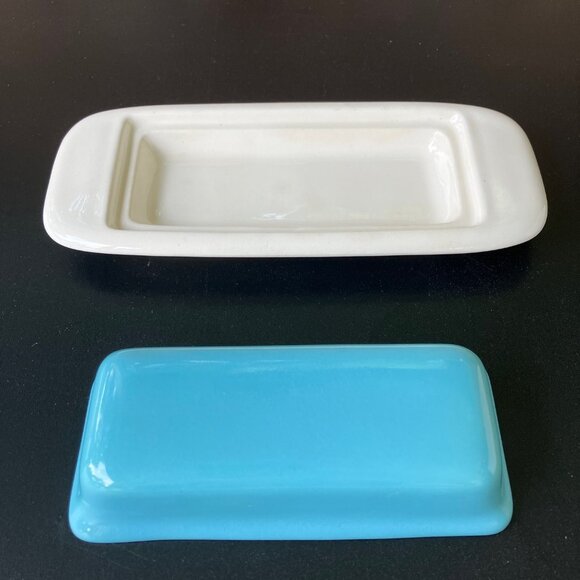 Salem North Star Turquoise 1/4 lb Covered Butter Dish - Picture 3 of 12